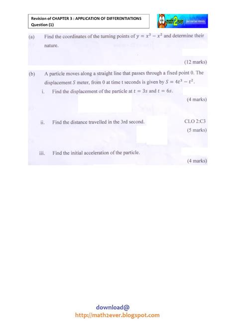 APPLICATIONS OF DIFFERENTIATION: Revision 1 - Engineering Mathematics 1 DBM10013 Politeknik