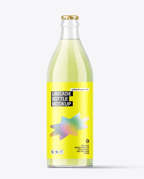 Clear Glass Lemonade Bottle Mockup - Free Download Images High Quality PNG, JPG - 128569