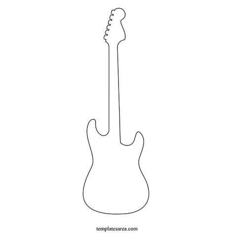 Free Printable Guitar Outline Template - TemplatesArea