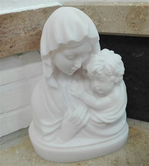 Mary and baby Jesus statue made of Alabaster - eStatueShop