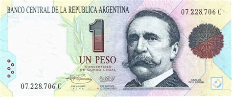 1 Argentine Peso banknote (Carlos Pellegrini) - Exchange for cash