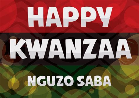 Traditional Kwanzaa Flag With Glowing Bubbles Stock Illustration - Download Image Now - Kwanzaa ...