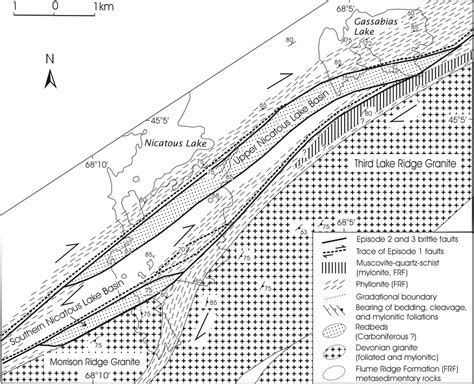 Structural geologic map showing internal structures of the Waite... | Download Scientific Diagram