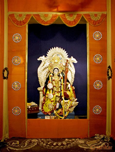 Saraswati Puja Pandal Decoration Idea Best Handmade Saraswati Puja ...