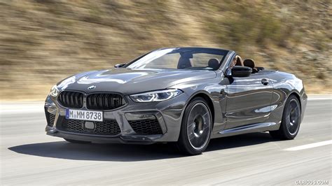 2020 BMW M8 Competition Convertible (Color: Brands Hatch Grey) - Front Three-Quarter | Caricos