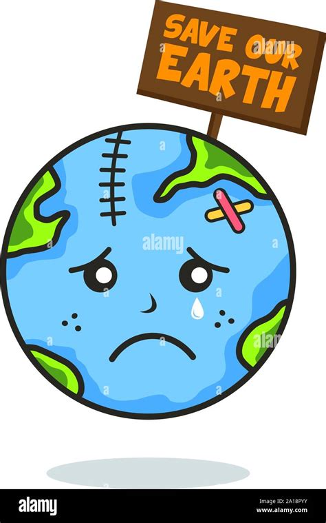 save our planet earth campaign theme vector art Stock Vector Image ...