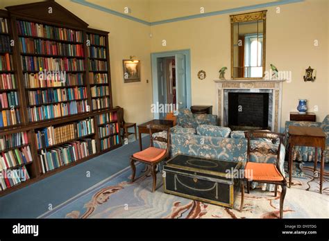 Ireland, Co Donegal, Glenveagh Castle, interior, the Library Stock ...