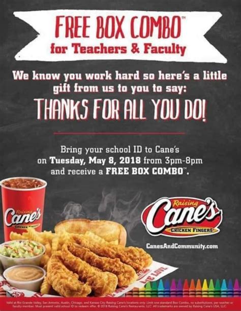 Raising Cane's - Free Box Combo For Teachers & Faculty May 8th - STL ...