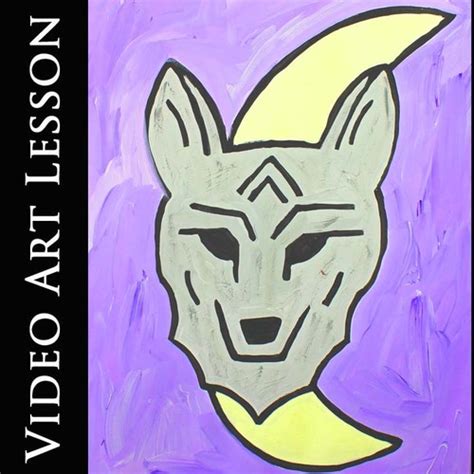 WOLF & MOON Video Art Lesson | Directed Drawing & Painting Project & Activity