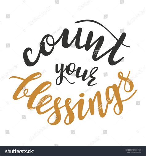 Count Your Blessings Hand Lettering Vector Stock Vector (Royalty Free ...