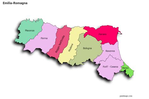 Create Custom Emilia Romagna Map Chart with Online, Free Map Maker.