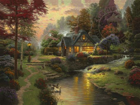 Stillwater Cottage – Limited Edition Art by Thomas Kincade Thomas Kinkade Paintings, Thomas ...