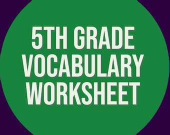 6TH GRADE VOCABULARY EXERCISES Printable Ela Homeschool Homework Worksheet Digital Download ...