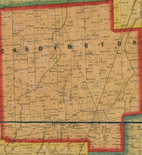 Morrow County Ohio 1857 Old Wall Map Reprint with Homeowner