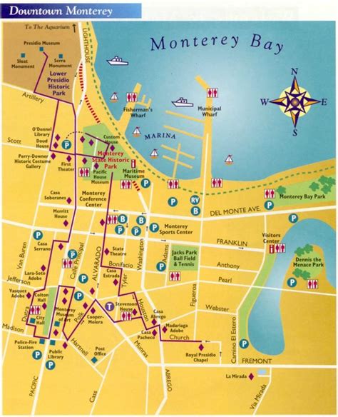 Map of Downtown Monterey | California travel road trips, Monterey ...