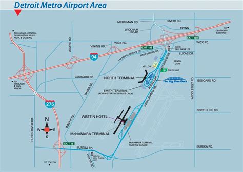 Detroit Metro Airport Area Map - MapSof.net