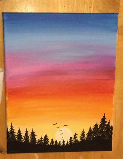 Acrylic Sunset Clouds Painting Easy - guessuniversal