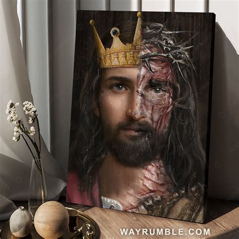 Stunning Jesus's face, Golden crown, Crown of thorn, Jesus painting ...