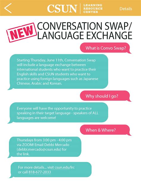 Conversation Swap | California State University, Northridge