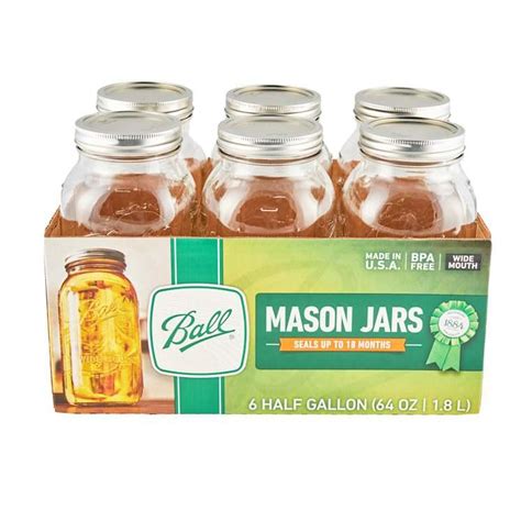 Ball Half Gallon Clear Wide Mouth Glass Canning Jars - 6 Pk by Ball at Fleet Farm