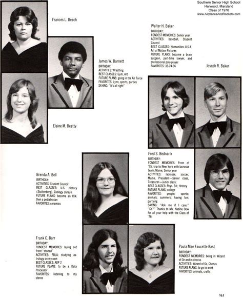 Southern Senior High School Class of 1976 Yearbook Photos - Airplanes and Rockets