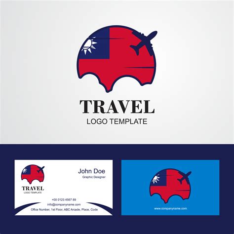 Travel Taiwan Flag Logo and Visiting Card Design 14230030 Vector Art at Vecteezy