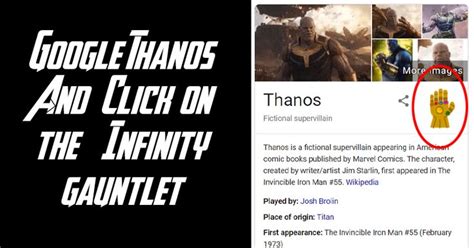 Google's Thanos Easter Egg Is Major Spoiler-Free Fun | Free fun, Book ...