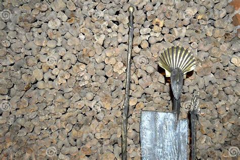 Skulls in Brno catacombs stock photo. Image of bones - 261737532