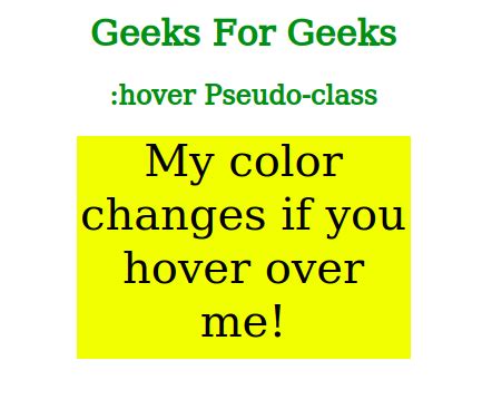 CSS | Pseudo-classes - GeeksforGeeks