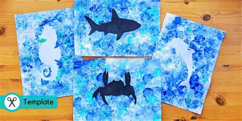 Ocean Creatures Silhouette Painting | Under The Sea Crafts