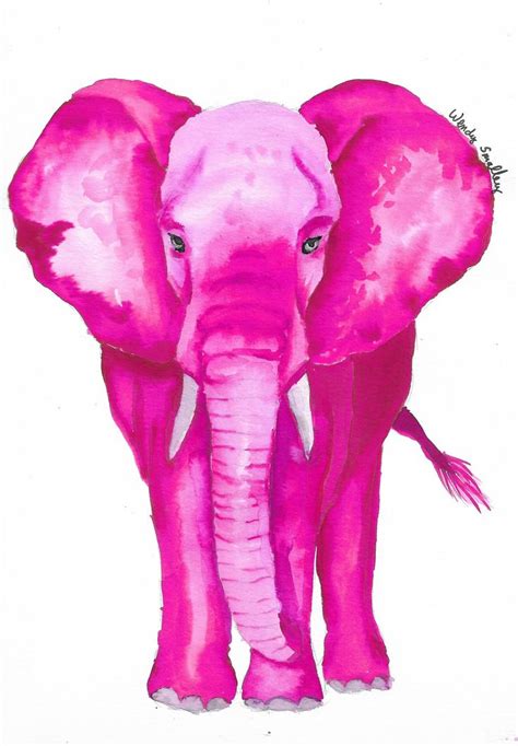 Pink Elephant | Etsy | Elephant art, Pink elephant, Elephant