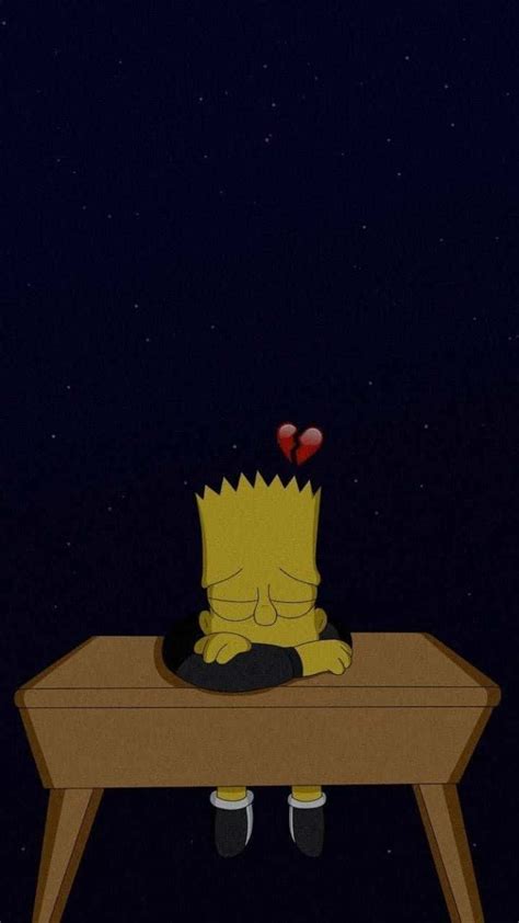 Download Bart Simpson shedding a few tears Wallpaper | Wallpapers.com