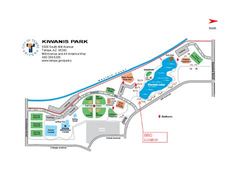 Kiwanis Park Map - Arizona Sports League