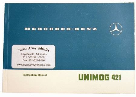 Unimog 421 Owners Manual Unimog (SAV8020) | Direct Sales, Books ...