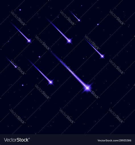 Shooting stars in galaxy sky falling star Vector Image