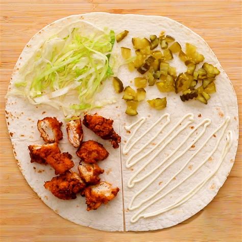 Folded Hot Chicken Wraps Recipe by Maklano