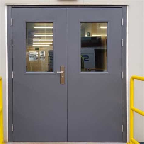 Glazed Double Steel Door by Latham's Steel Security Doorsets Ltd