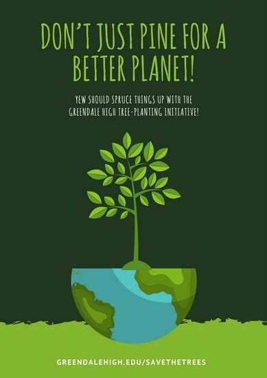 Green Illustration Environmental Protection Poster - Templates by Canva