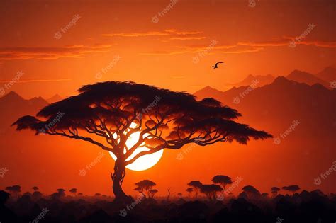 Premium Photo | Beautiful lone tree in the African forest Desktop wallpaper