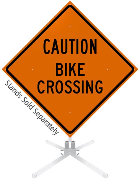 Caution Bike Crossing Roll-Up Sign, SKU: WM-0220