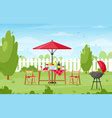 Cartoon barbecue grills bbq oven with fry food Vector Image