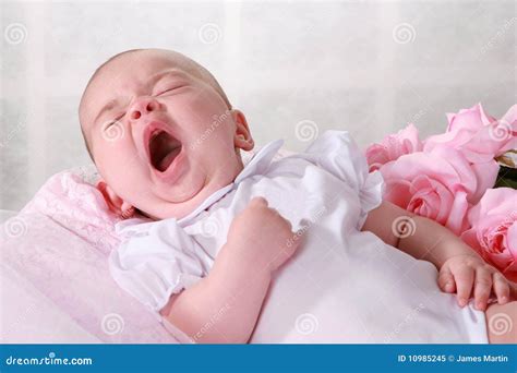 Baby yawning stock image. Image of newborn, white, little - 10985245