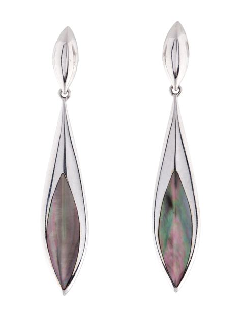 Earrings 14K Mother of Pearl Drop Earrings - 14K White Gold Drop, Earrings - EARRI159544 | The ...