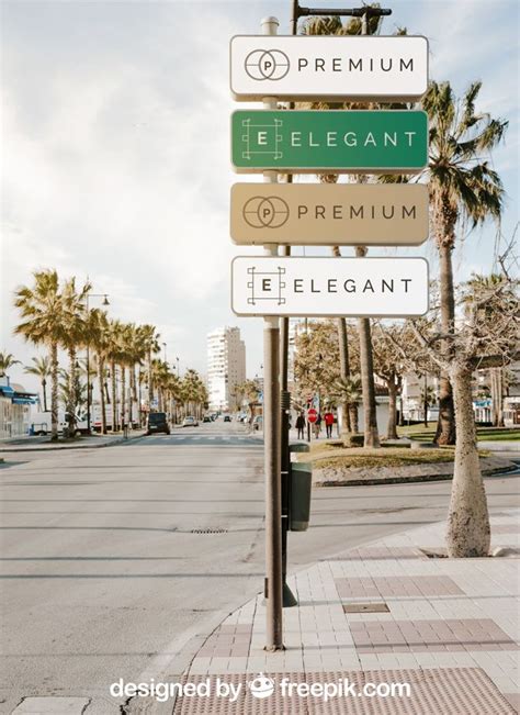 Free Elegant Street Sign Design Mockup in PSD | Sign mockup, Road ...