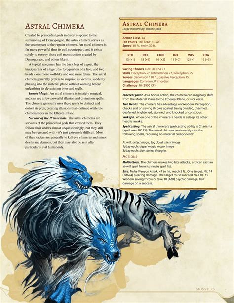 Astral Chimera by Jonoman3000 | Dnd dragons, D&d dungeons and dragons, Dungeons and dragons homebrew