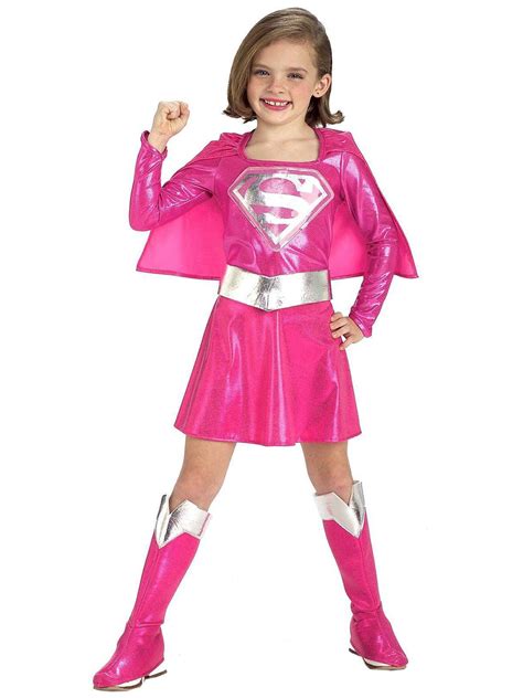 Pink Supergirl Toddler/Child Costume - PartyBell.com