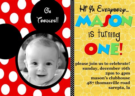 Mickey Mouse Birthday Invites