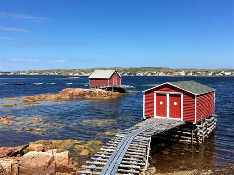 Colorful Fishing Stages on Fogo Island, Newfoundland