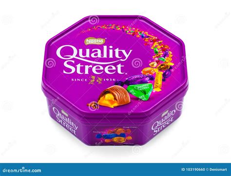 Quality Street Toffee Pennies. Popular Chocolate Sweets Or Candy Made By Nestle In Gold Wrappers ...