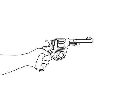 Hand Holding Revolver Drawing